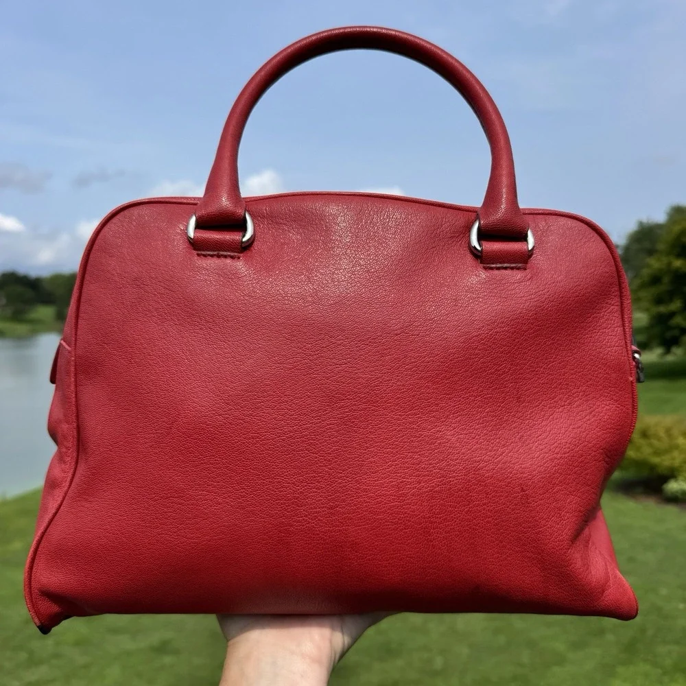 Michael Kors Red Leather Handbag Purse Shoulder Bag ~ Crossbody Strap